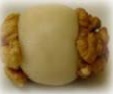 Marzipan almonds with walnuts