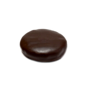 Petit four rounded shape filled with dark chocolate